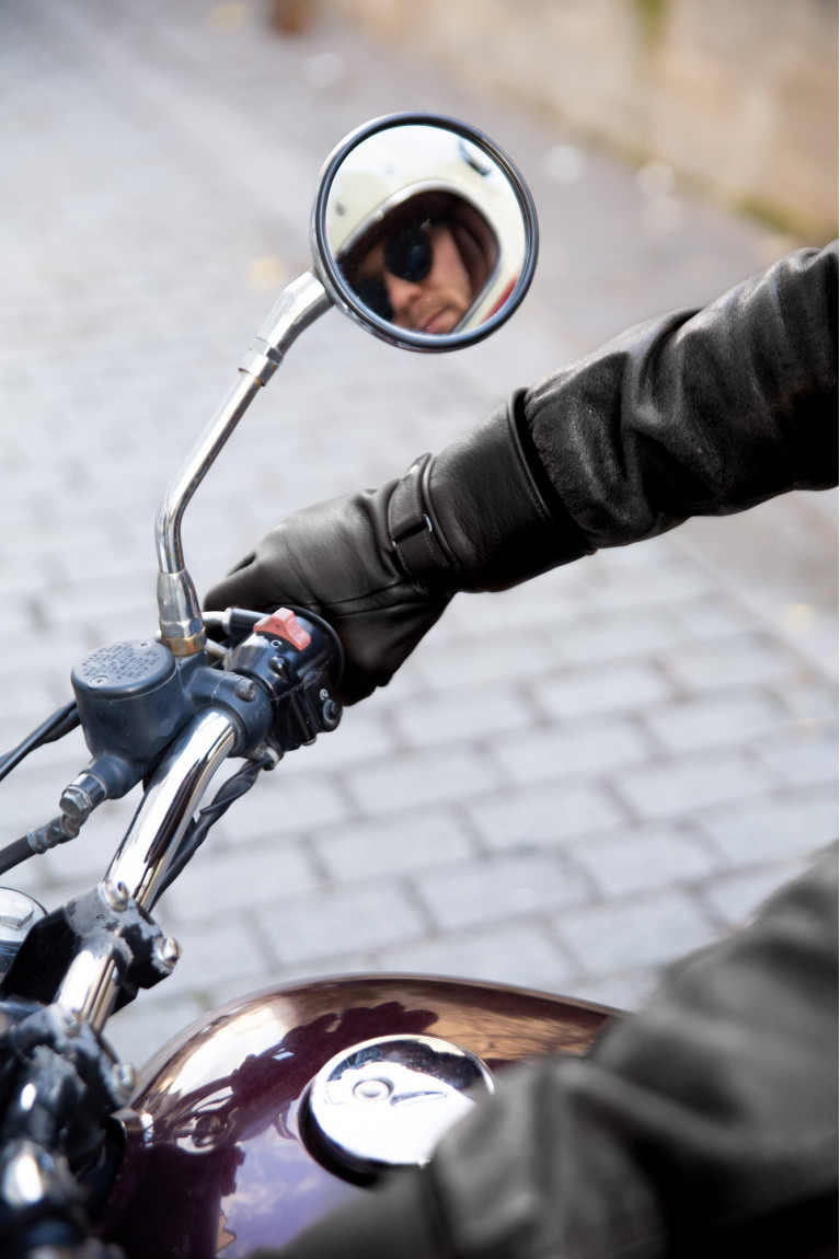 Agnelle Gants De Moto Homme En Cuir Doublés Alpaga Hooper