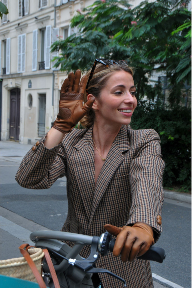 Agnelle Gants En Cuir De Mobilité Femme Doublés Soie Amal