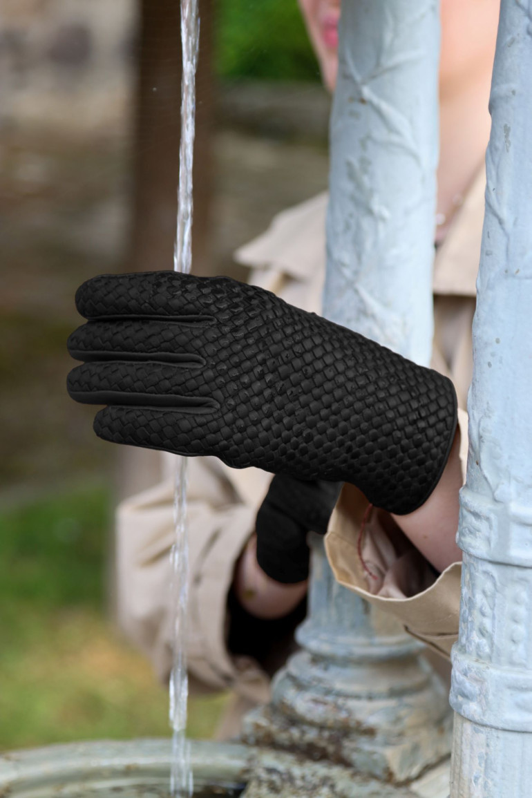 Agnelle Gants Femme En Cuir Doublés Alpaga Chloé Tressé