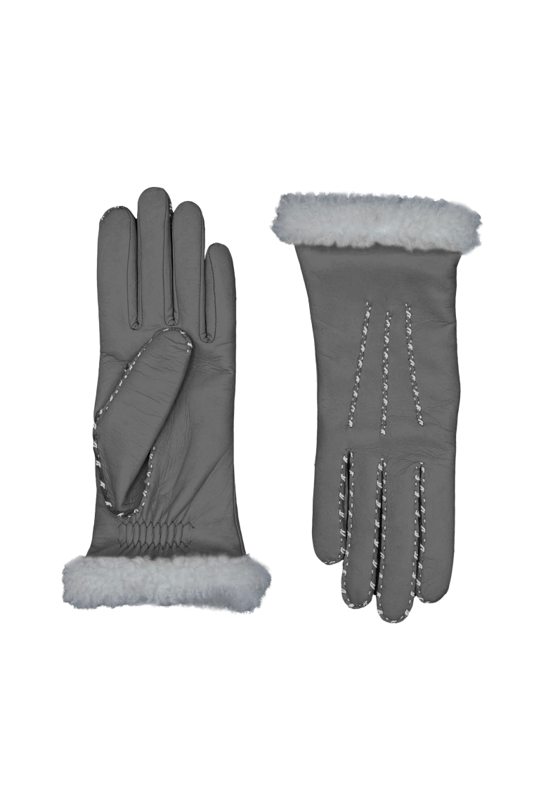 agnelle Gants Femme en Cuir Doublés Alpaga Marie-Louise