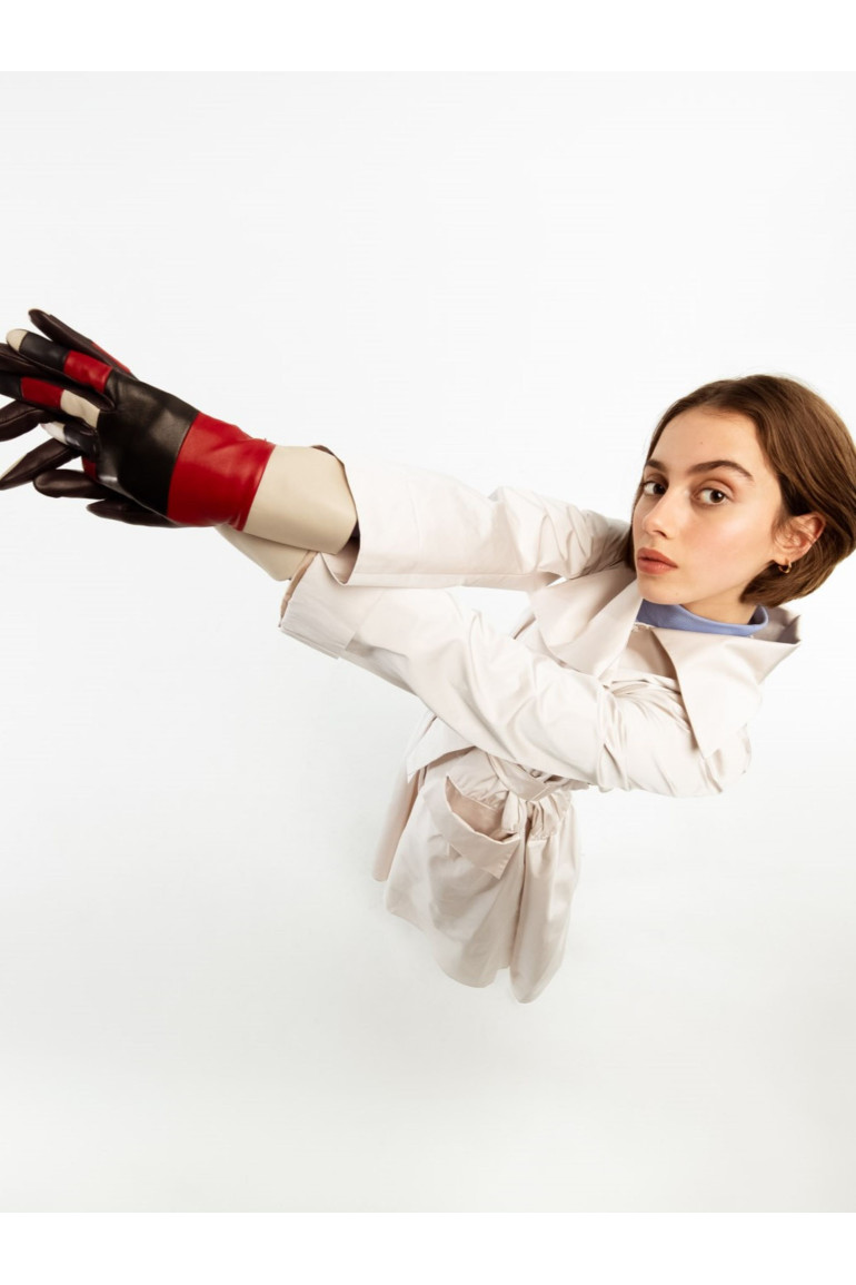 Agnelle Gants Femme En Cuir Doublés Soie Elia I Gants Agnelle