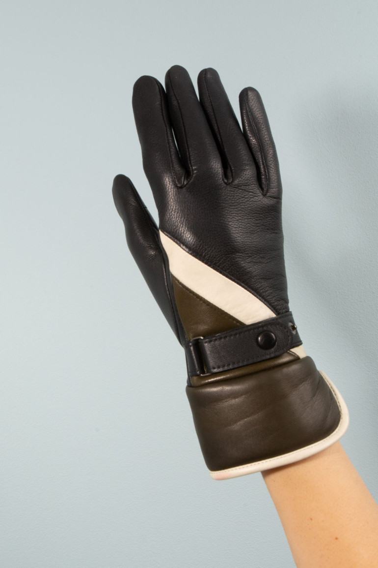 Agnelle Gants Femme Moto En Cuir - Questa Doublé Alpaga| Agnelle