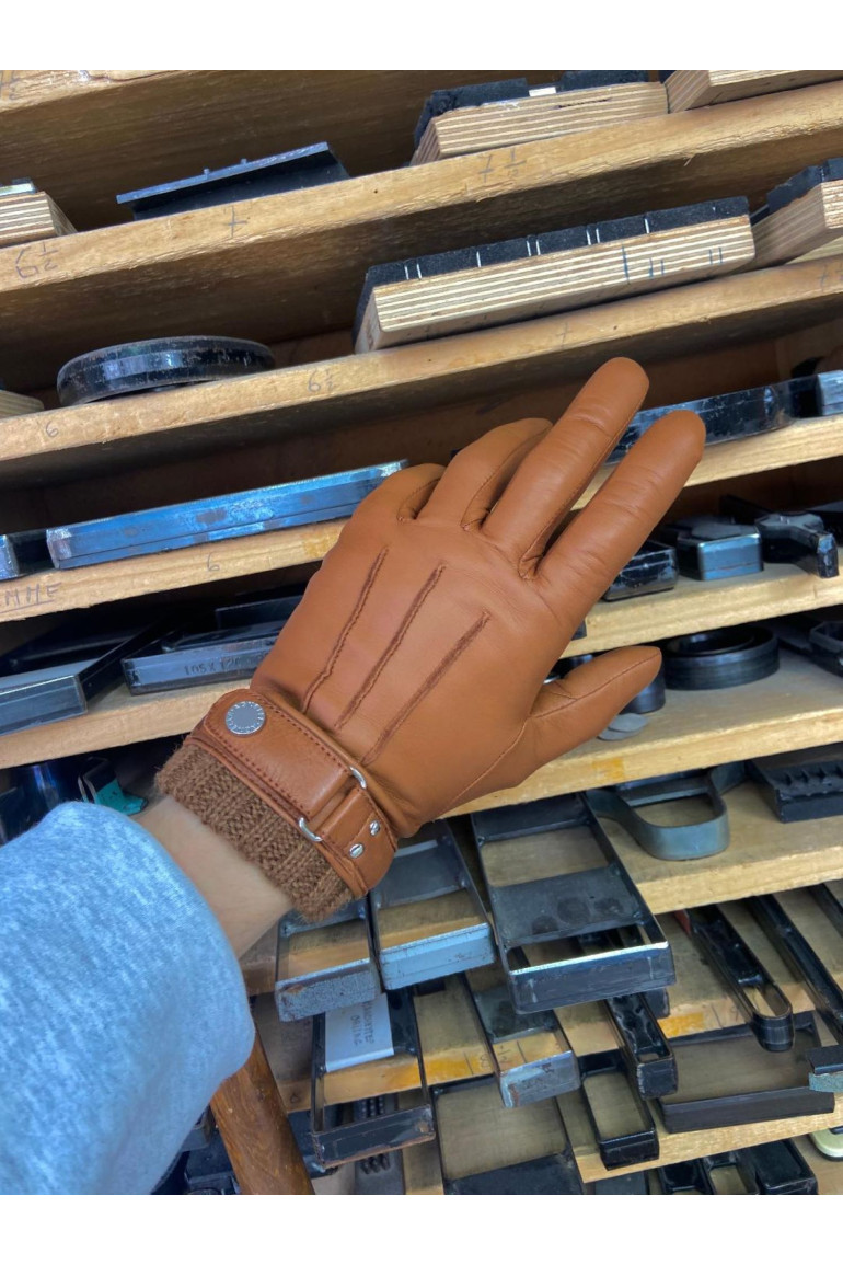 Agnelle Gants Homme En Cuir Doublés Cachemire Vincent