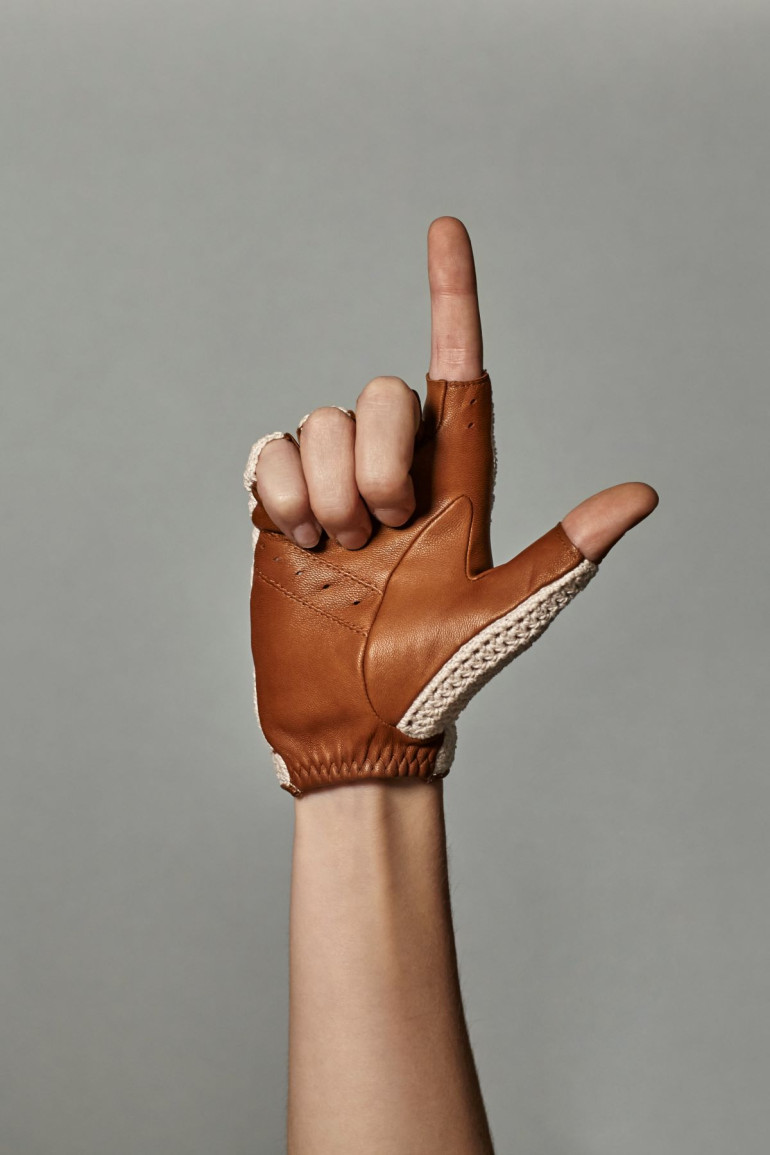 Agnelle Gants Hommes En Cuir Et Crochet Steeve DC I Gants Agnelle