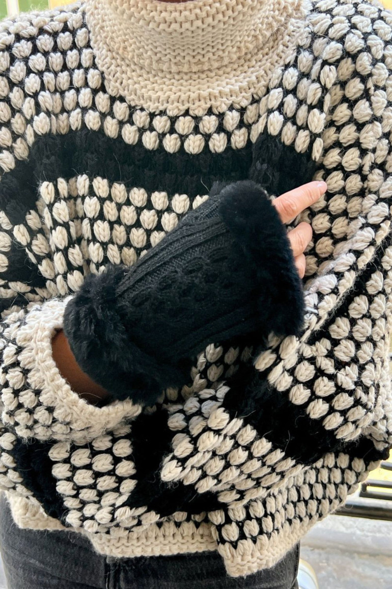 Agnelle Mitaines Femme En Cuir Doublés Lapin Victoire