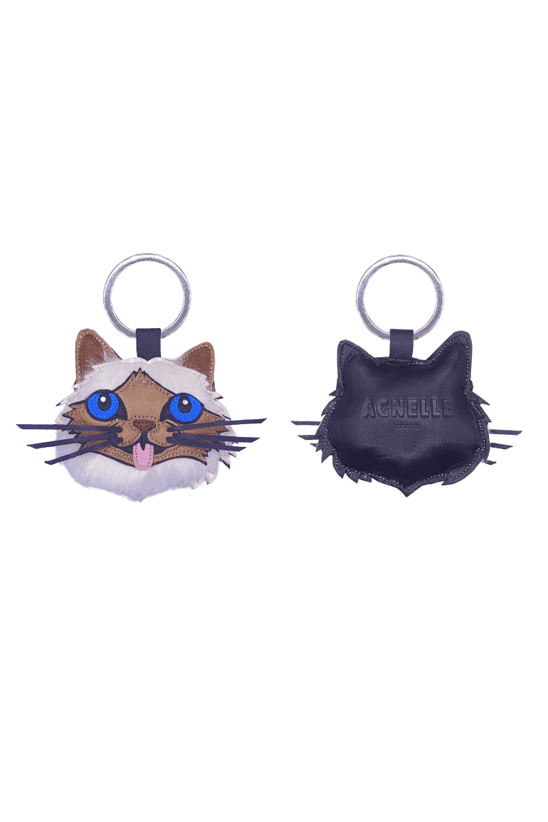agnelle Porte-clés animaux en cuir d'agneau – Races de chats