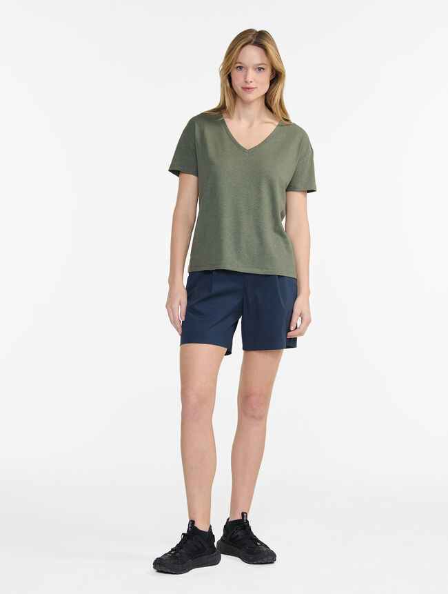 Aigle T-shirt Col V Encoton Et Lin Catégories