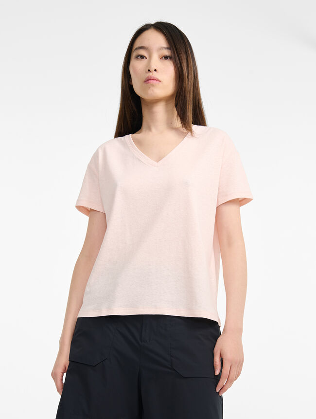 Aigle T-shirt Col V Encoton Et Lin Catégories