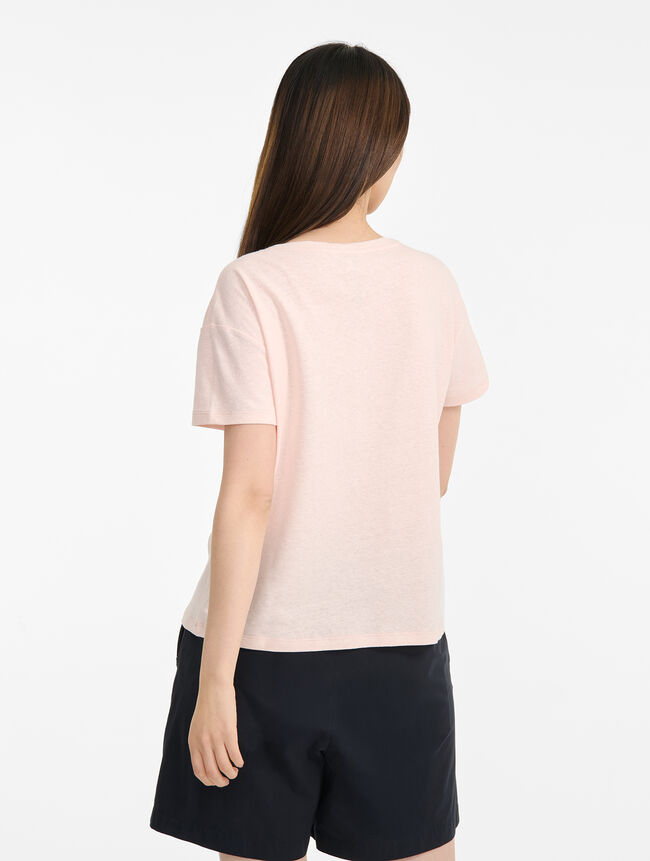 Aigle T-shirt Col V Encoton Et Lin Catégories