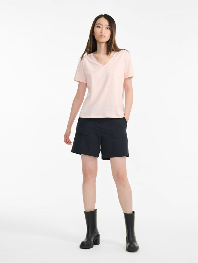 aigle T-shirt col V encoton et lin catégories