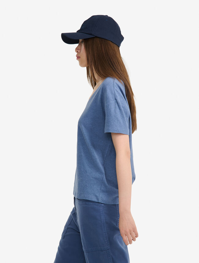 Aigle T-shirt Col V Encoton Et Lin Catégories