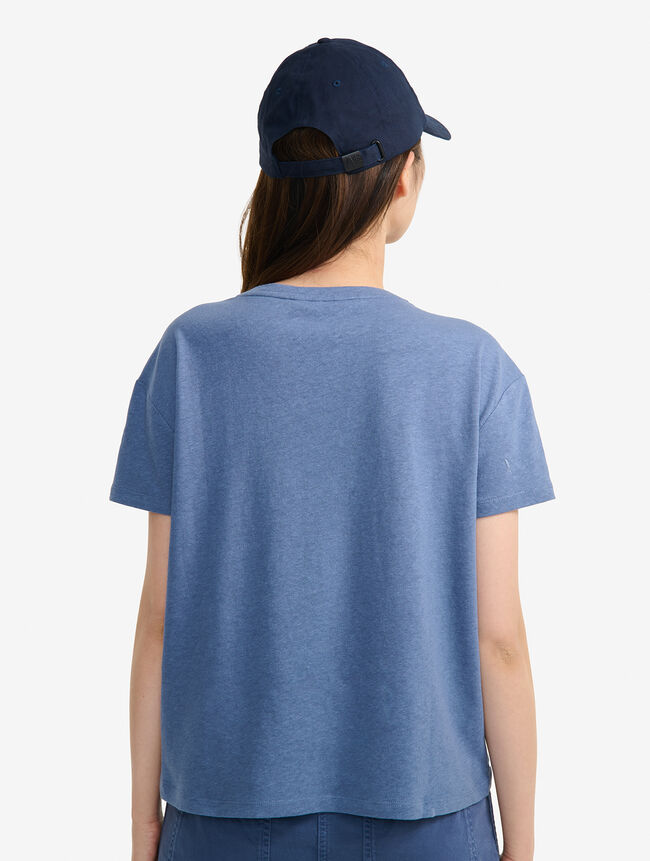 Aigle T-shirt Col V Encoton Et Lin Catégories