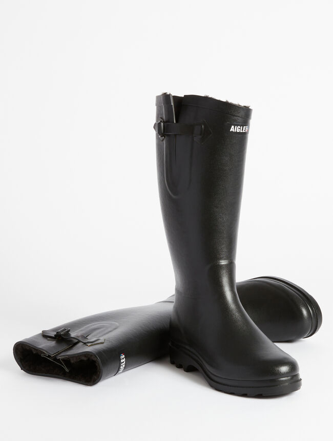 aigle La botte de pluie boyfriend fourrée fabriquée en France bottes