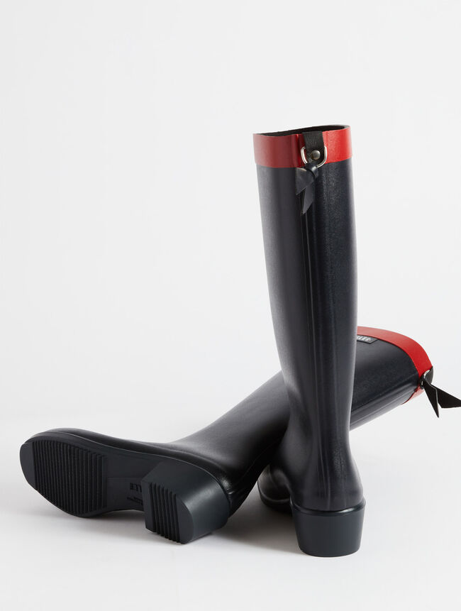 Aigle La Botte De Pluie Haute à Talon Aux Détails équestres Bottes