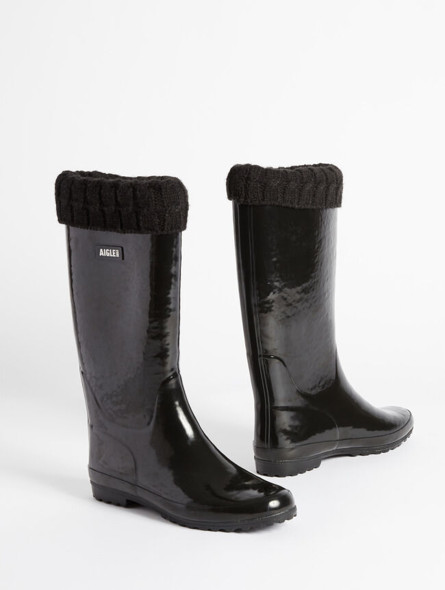 Aigle La Botte De Pluie Vernie En Version Fourrée Femme
