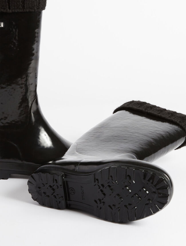 Aigle La Botte De Pluie Vernie En Version Fourrée Femme