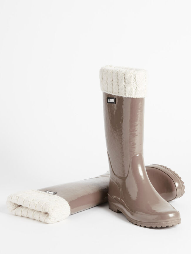 Aigle La Botte De Pluie Vernie En Version Fourrée Femme