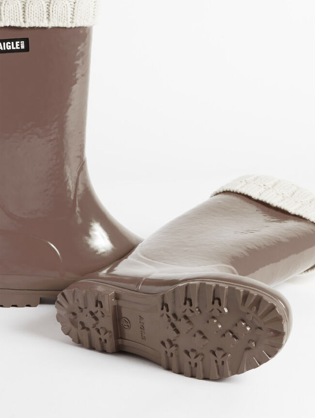Aigle La Botte De Pluie Vernie En Version Fourrée Femme