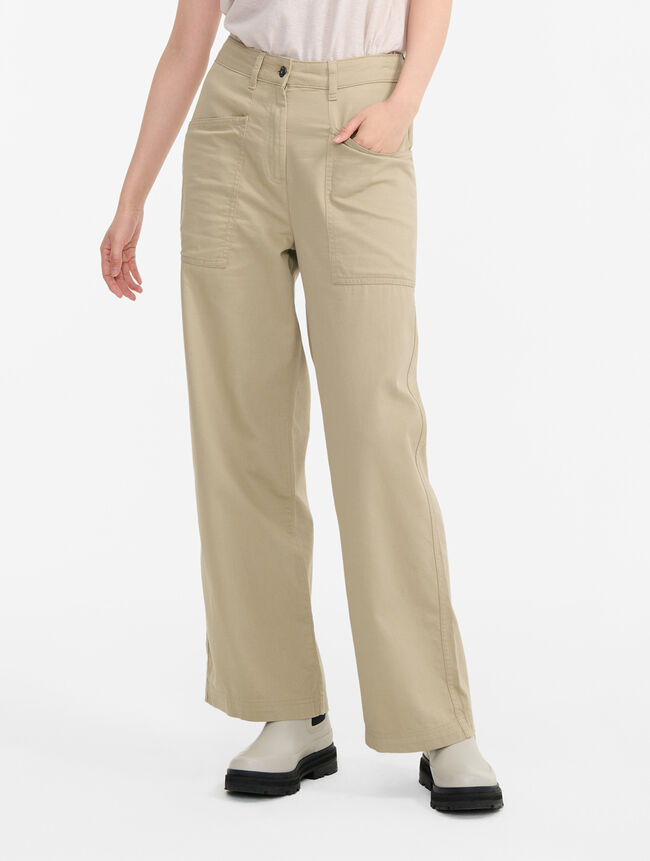 Aigle Pantalon En Twill Decoton Et Lin Indigo Catégories