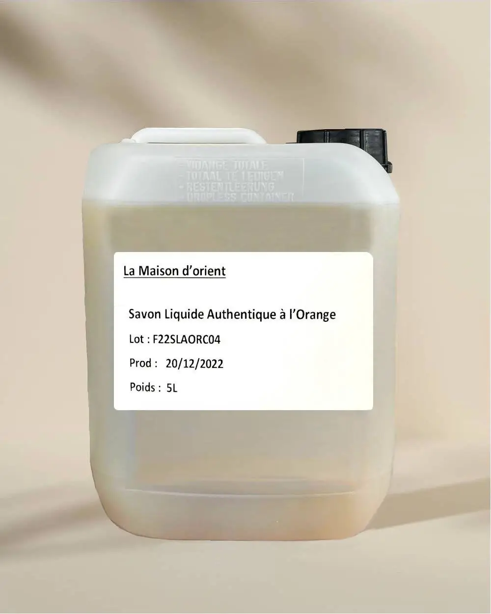 alepia Savon d'Alep liquide à l'Orange - Bidon 5L