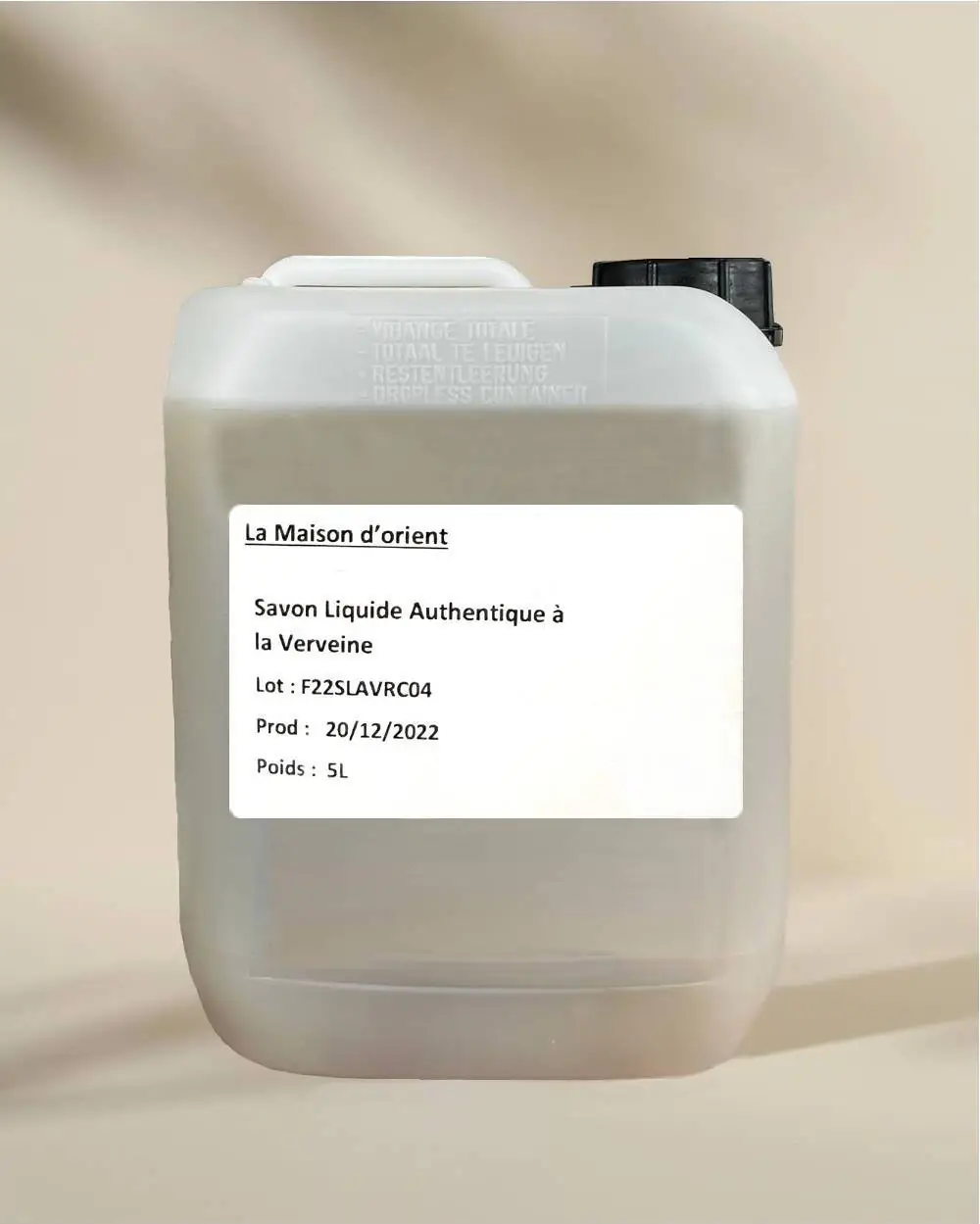 alepia Savon d'Alep liquide à la Verveine - Bidon 5L