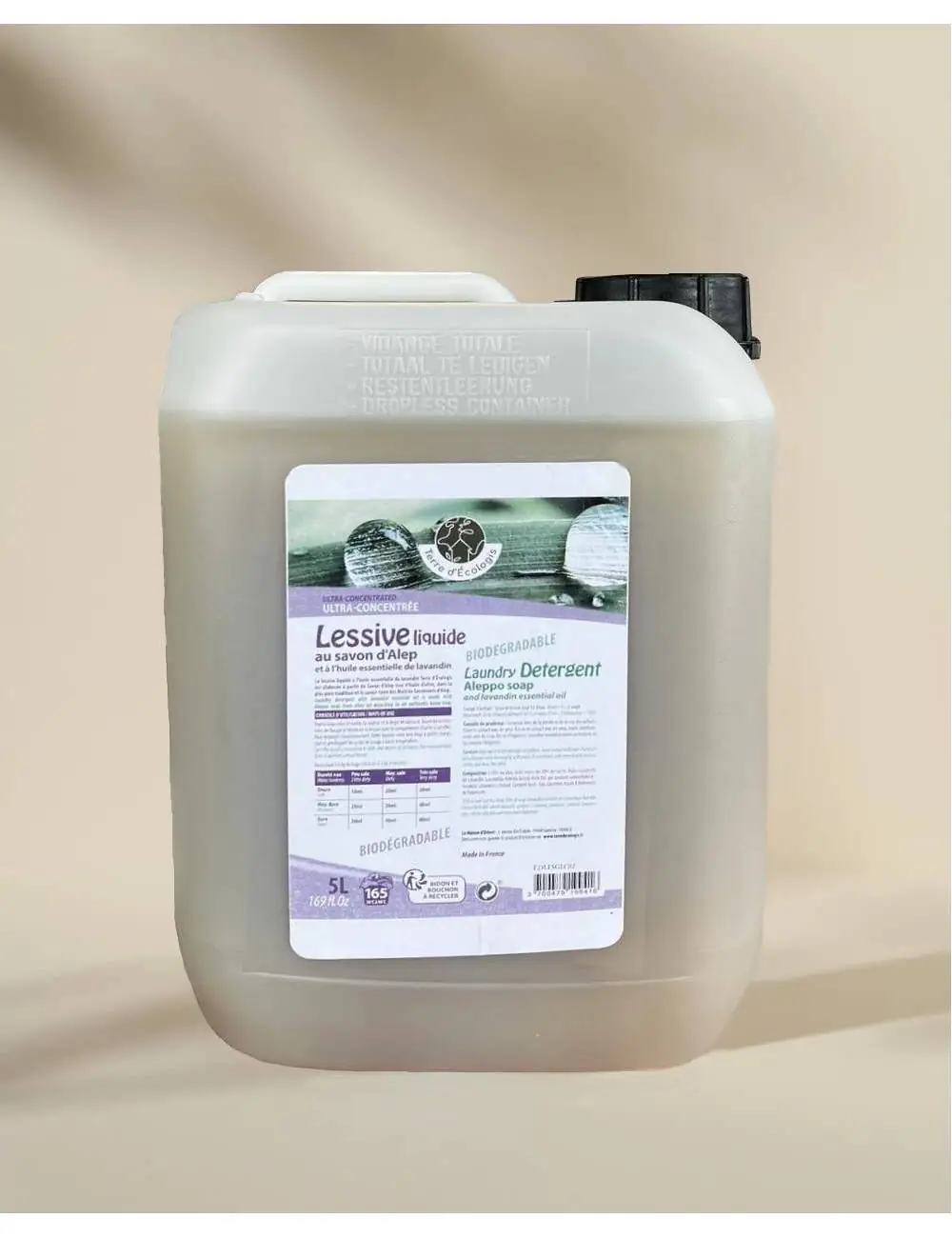 alepia Lessive gel pur savon d'Alep parfumée au lavandin - Bidon 5L