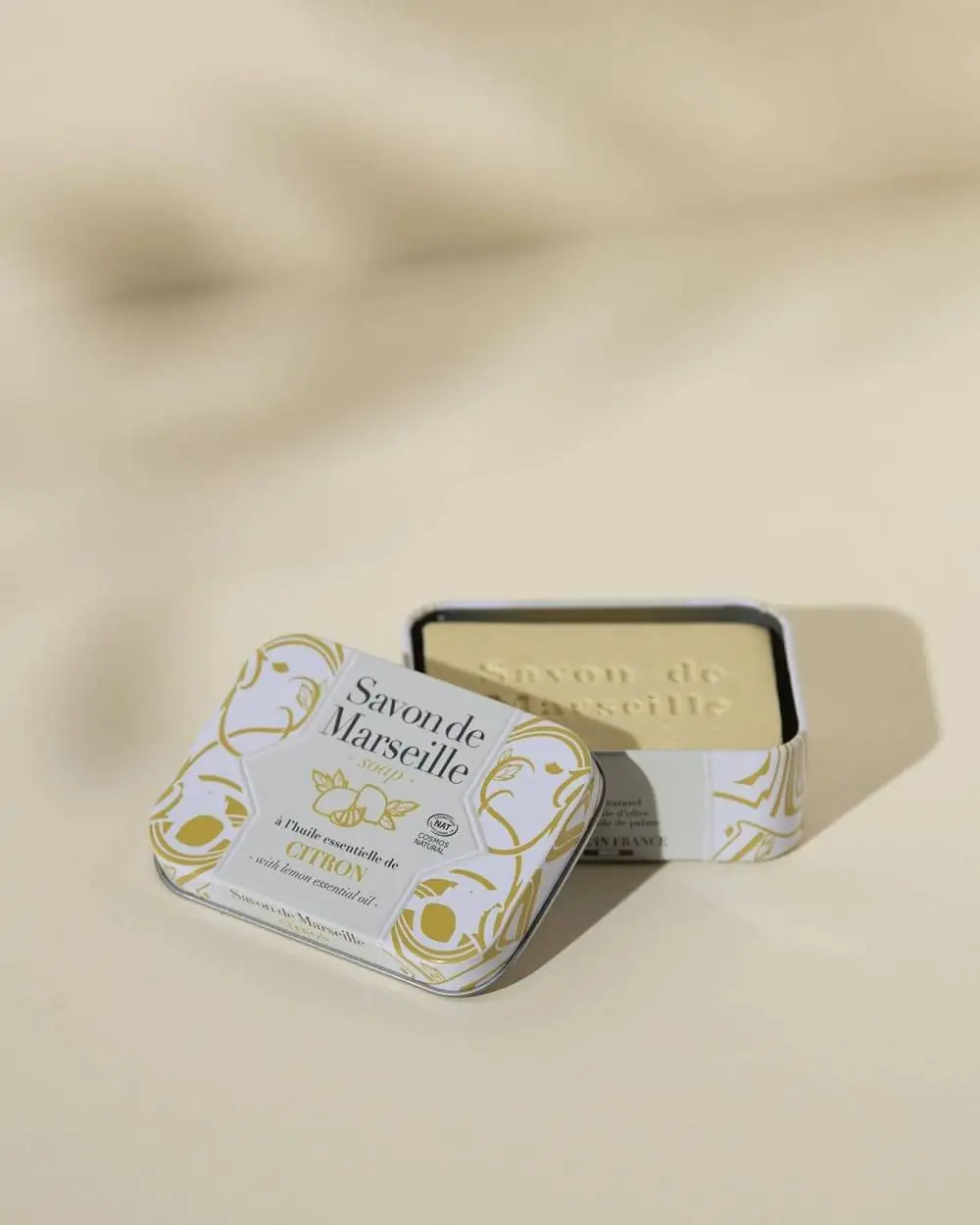 alepia Savon de Marseille parfumé au Citron - Boîte métal