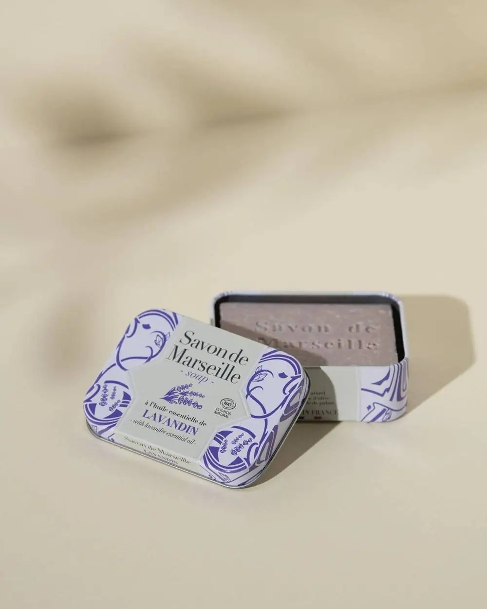 alepia Savon de Marseille parfumé au Lavandin - Boîte métal