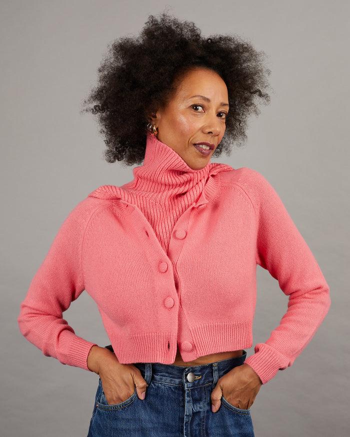 alexandra golovanoff Cardigan crop Mila blush 15
