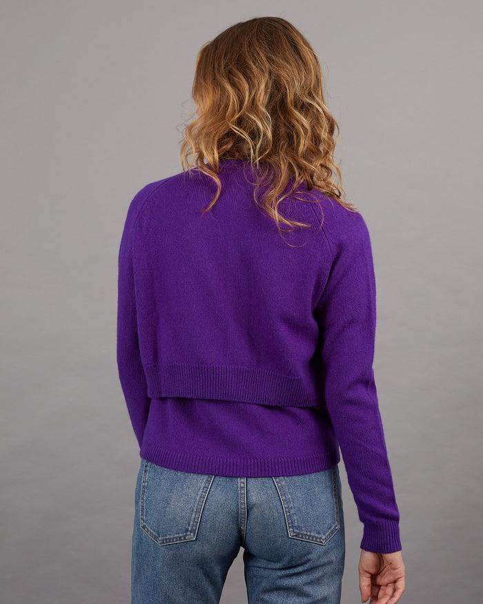 Alexandra Golovanoff Cardigan Crop Mila Purple 15