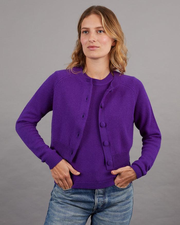 alexandra golovanoff Cardigan crop Mila purple 15