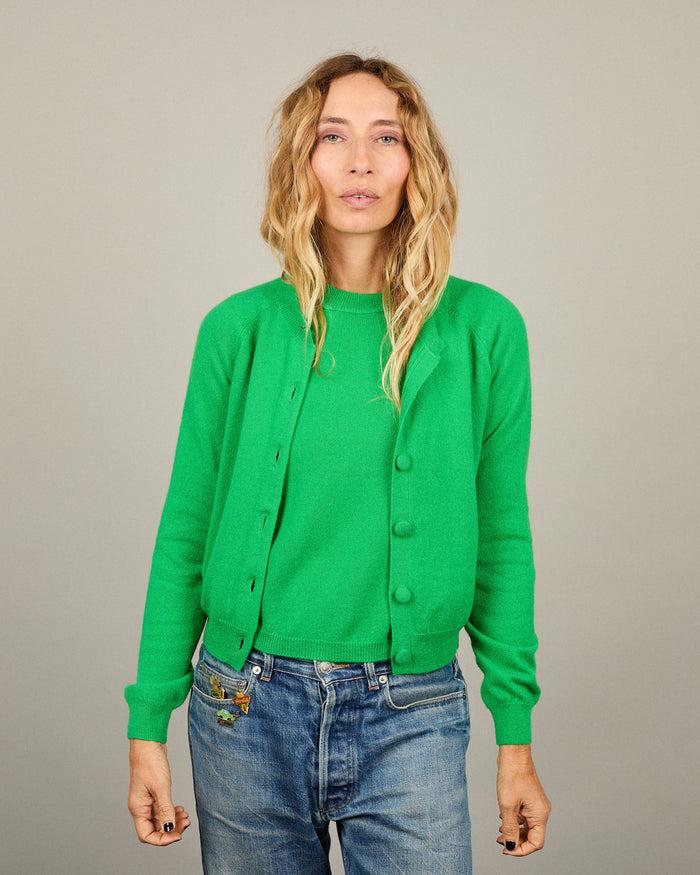 alexandra golovanoff Cardigan Mila Light green 18