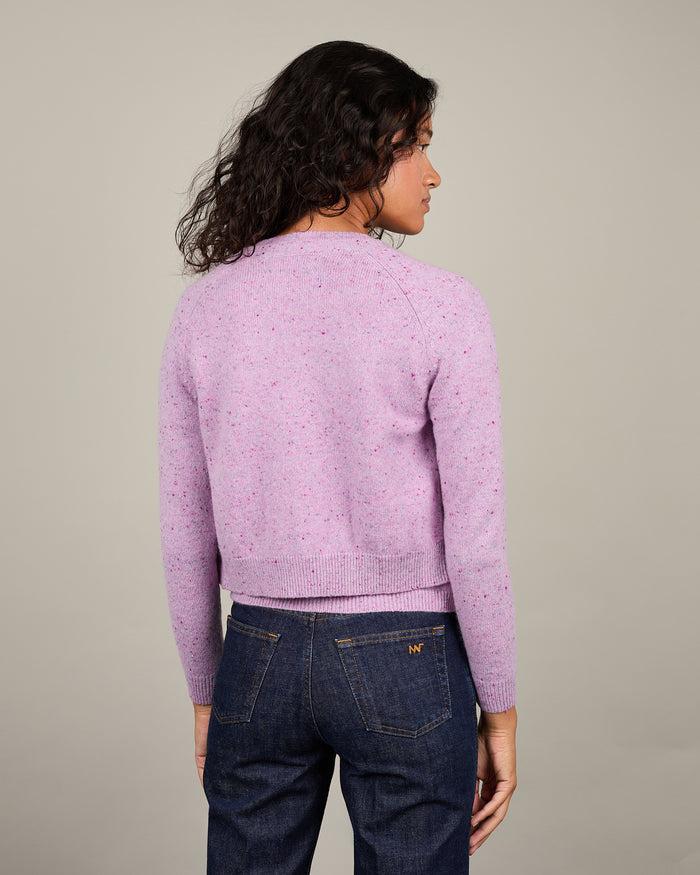 Alexandra Golovanoff Cardigan Mila Tweed Mauve 17