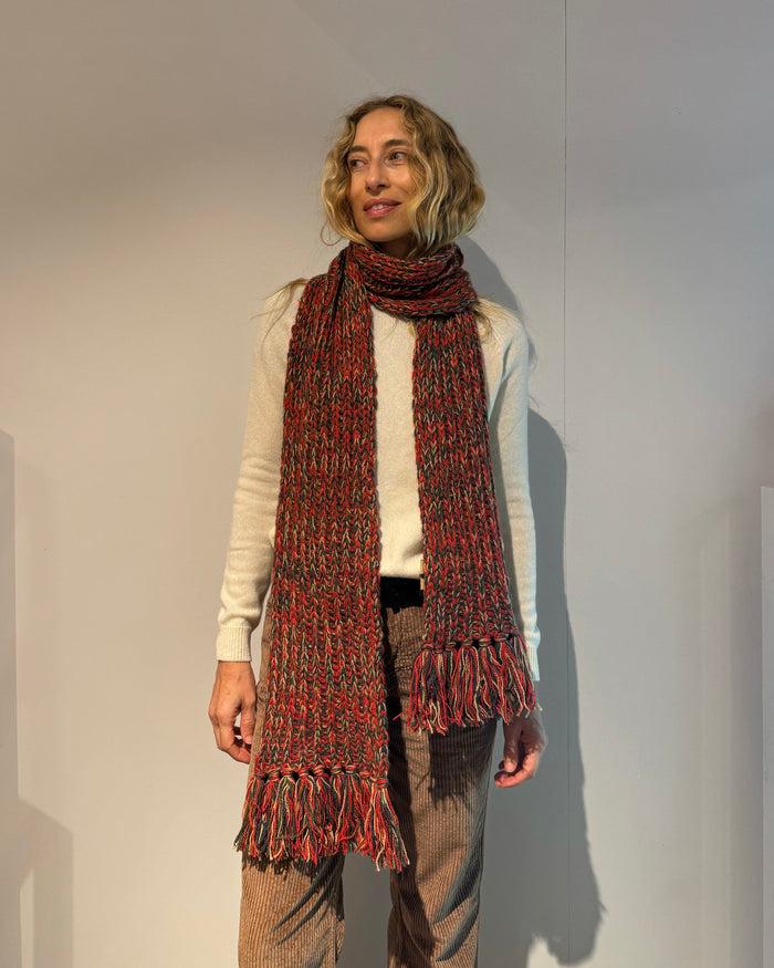 alexandra golovanoff Echarpe FDB chiné rouge 17