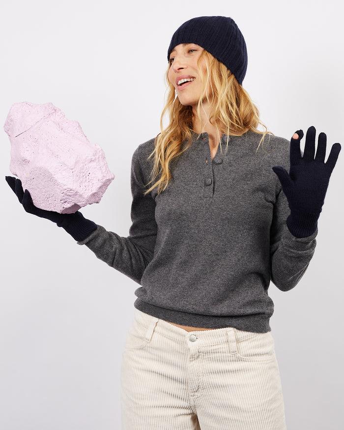 Alexandra Golovanoff Gants Navy 15