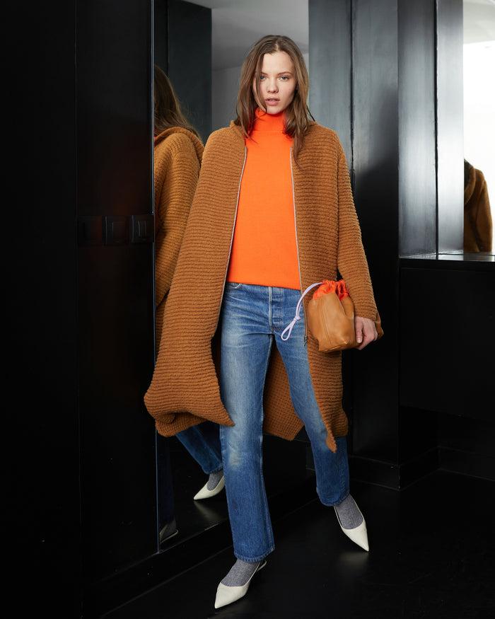 Alexandra Golovanoff Manteau Burnous Havane 17