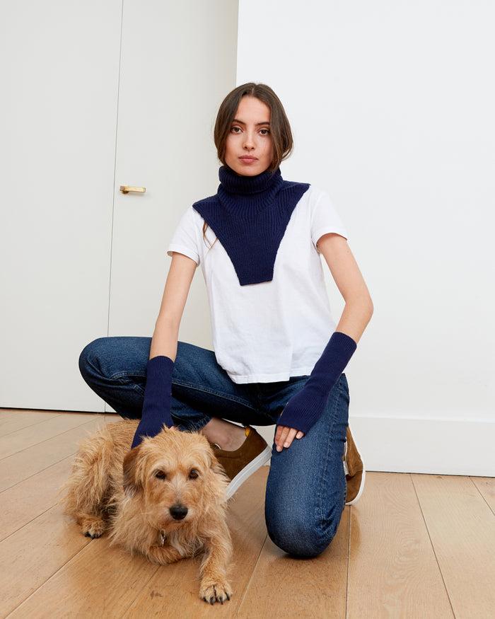 alexandra golovanoff Plastron navy 13