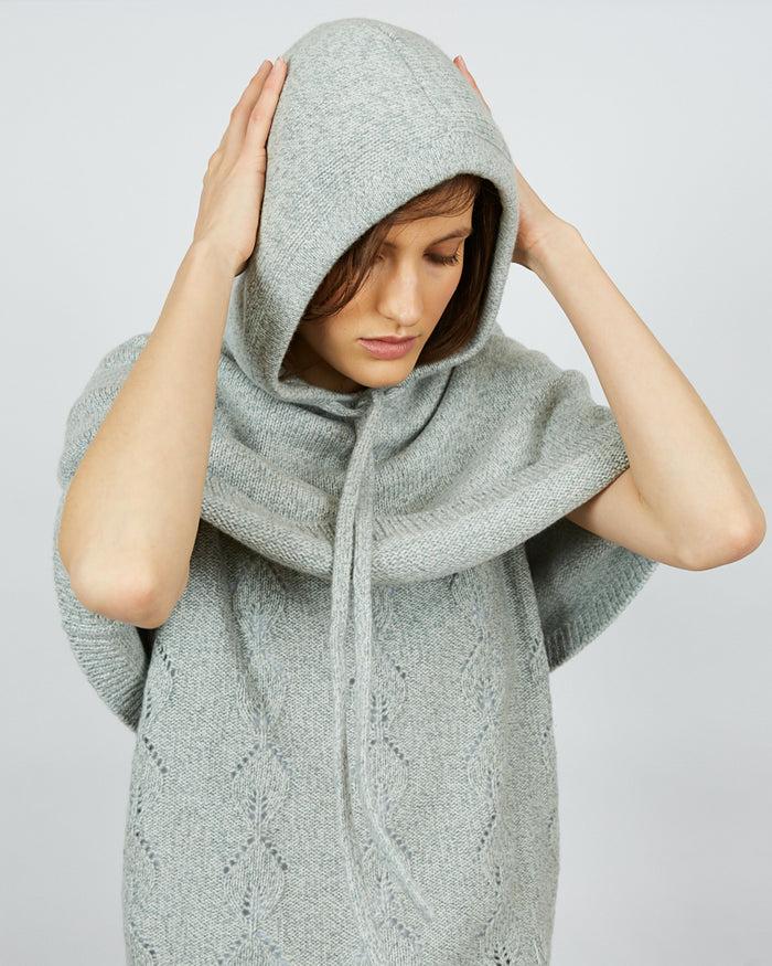 Alexandra Golovanoff Poncho Capuche Blue Grey