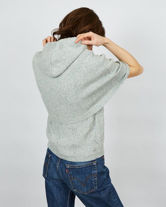 Alexandra Golovanoff Poncho Capuche Blue Grey