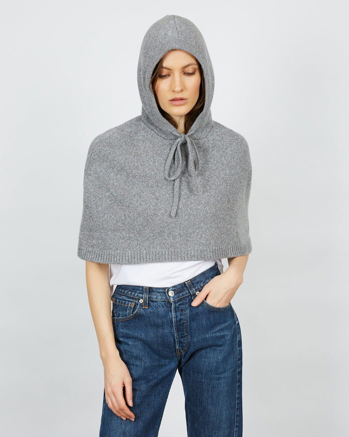 alexandra golovanoff Poncho capuche dark grey