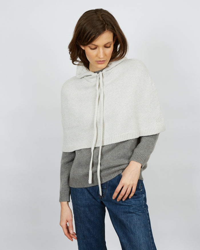 Alexandra Golovanoff Poncho Capuche White 13