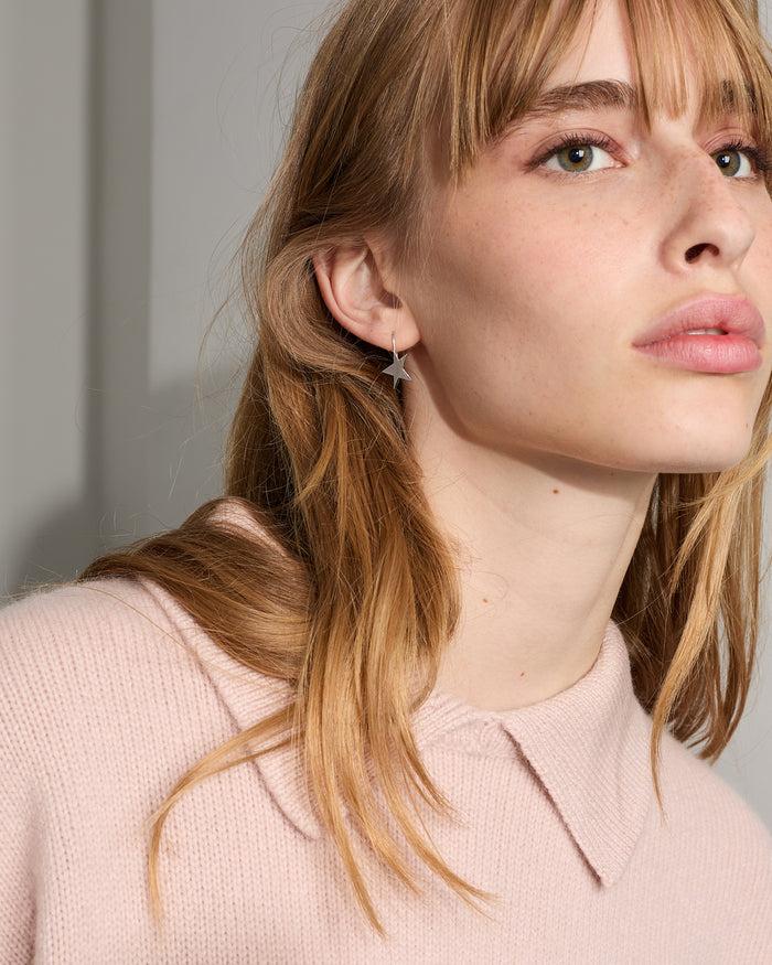 Alexandra Golovanoff Boucle D'oreille Etoile Or Blanc