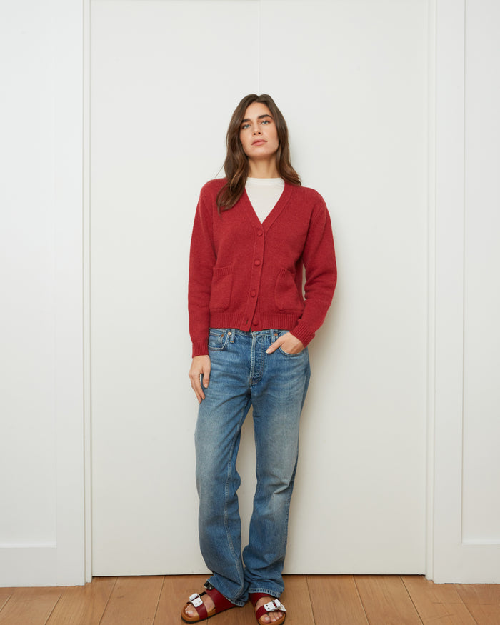 alexandra golovanoff Cardigan Granny Spring framboise 14