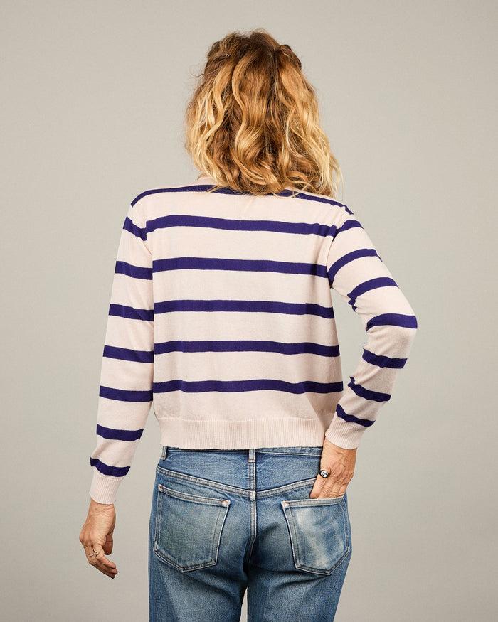 Alexandra Golovanoff Cardigan Louise Stripes Avoine 18