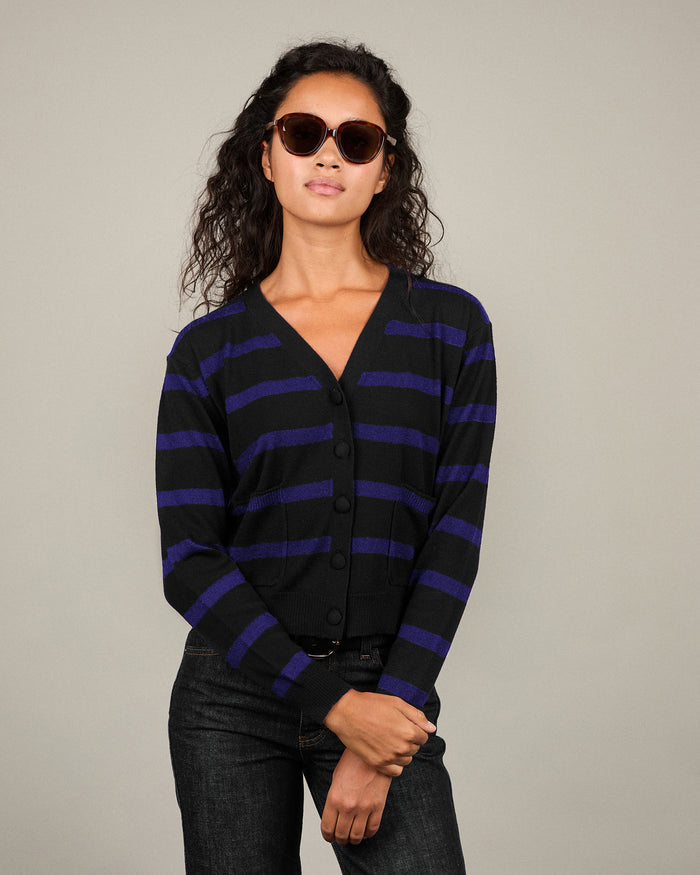 Alexandra Golovanoff Cardigan Louise Stripes Myrtille 18