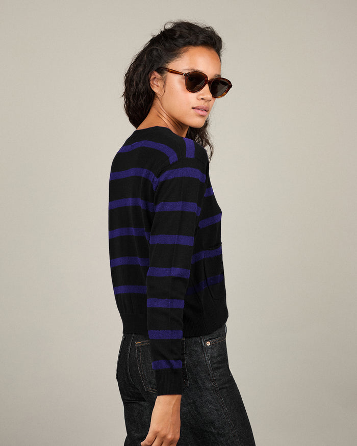 Alexandra Golovanoff Cardigan Louise Stripes Myrtille 18