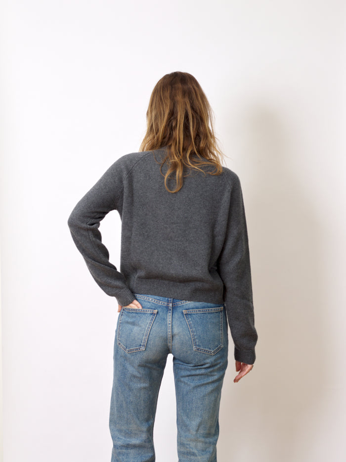 Alexandra Golovanoff Cardigan Mila Silk Anthracite 15