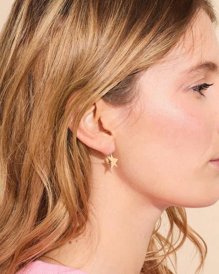 alexandra golovanoff Paire de boucles d'oreille Etoile or rose