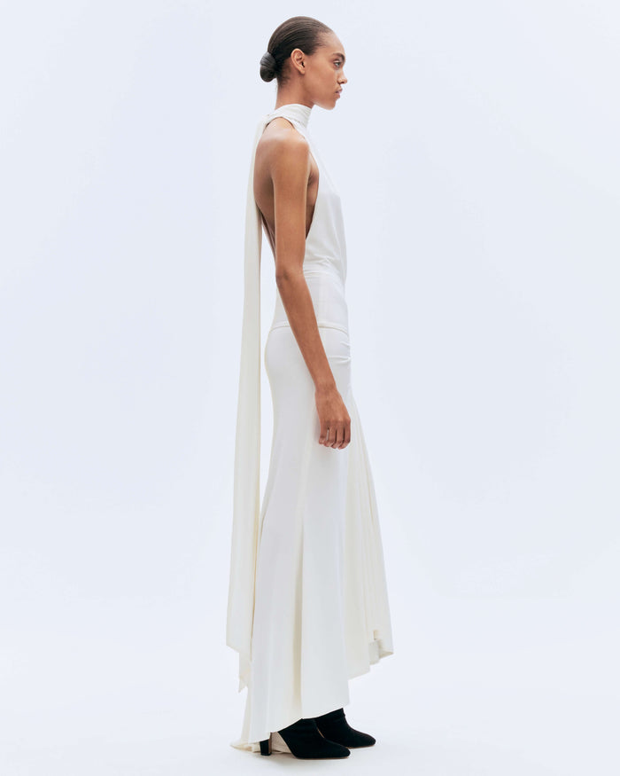 Alexandre Vauthier BACKLESS DRESS OPTICAL WHITE