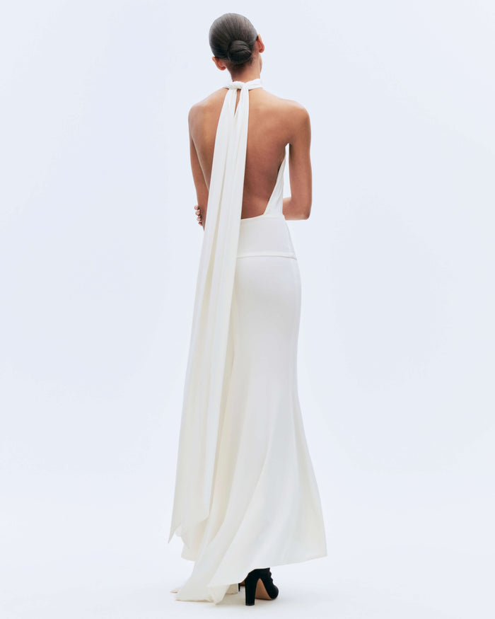 Alexandre Vauthier BACKLESS DRESS OPTICAL WHITE
